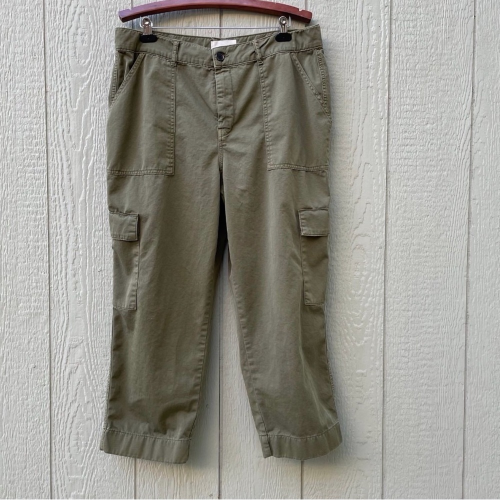 Boden Cargo Pants Women’s US 16/18 Olive Green Cropped Utility Trousers